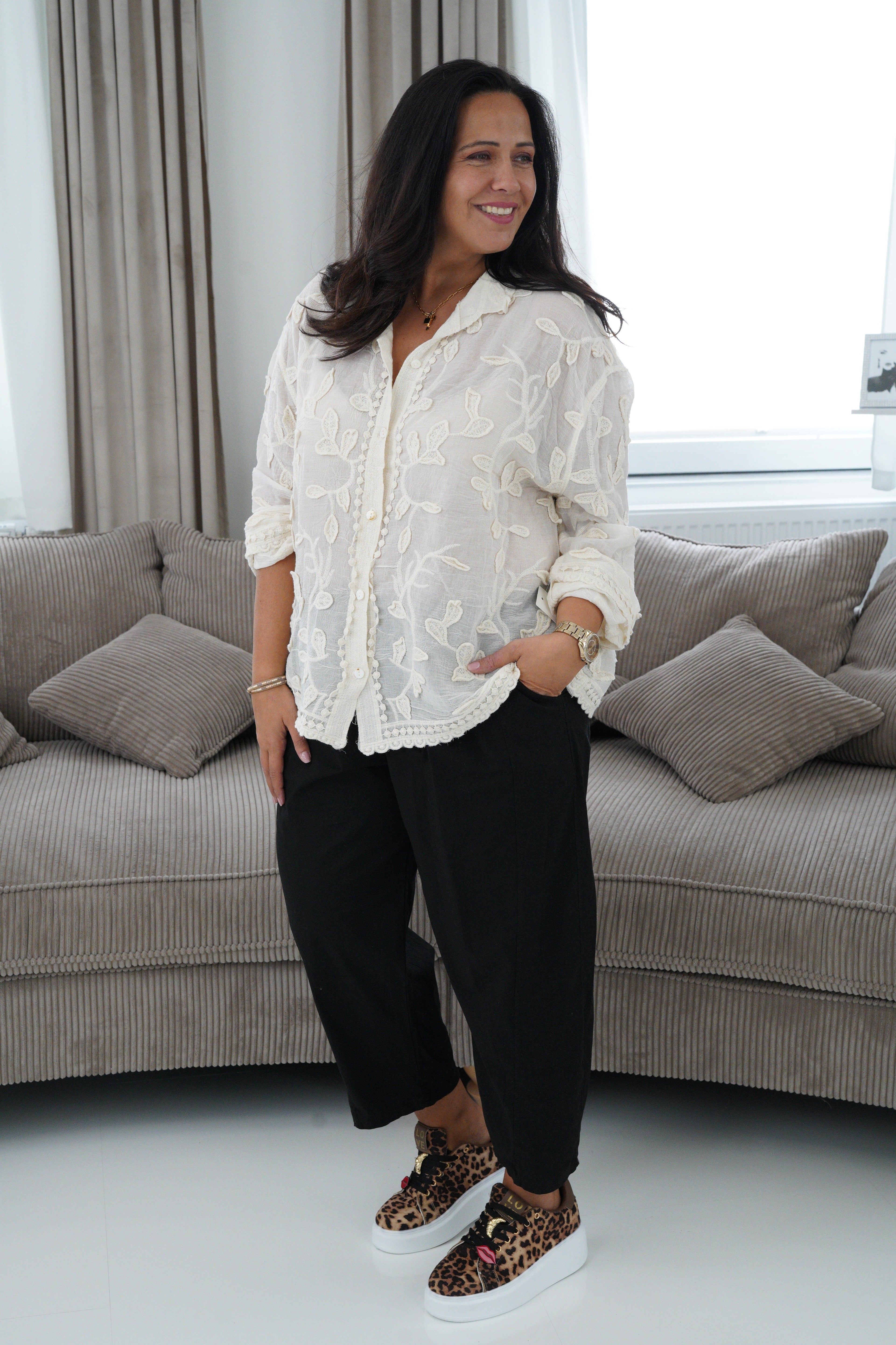 Bluse in Creme (38-42+)