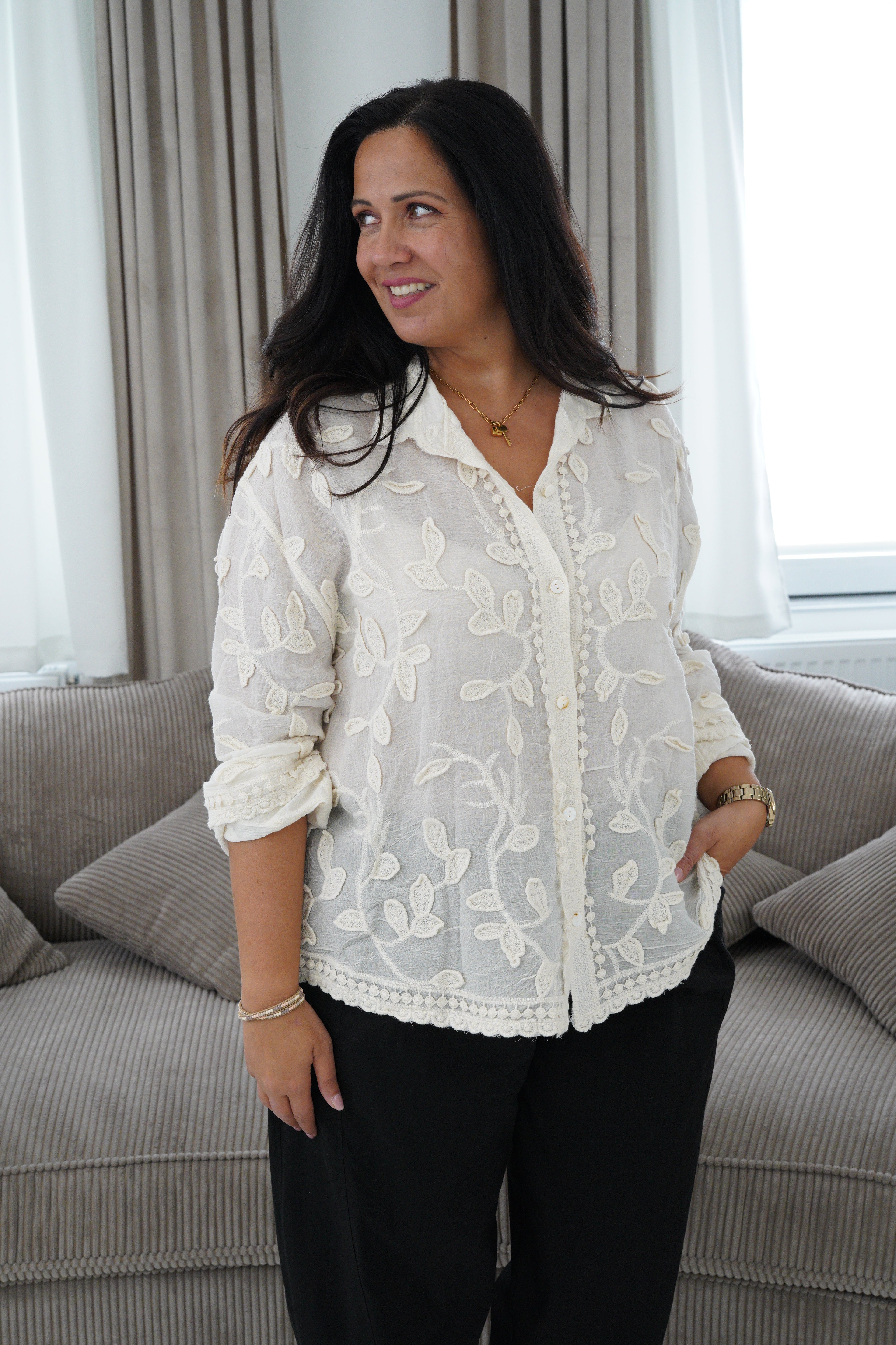 Bluse in Creme (38-42+)