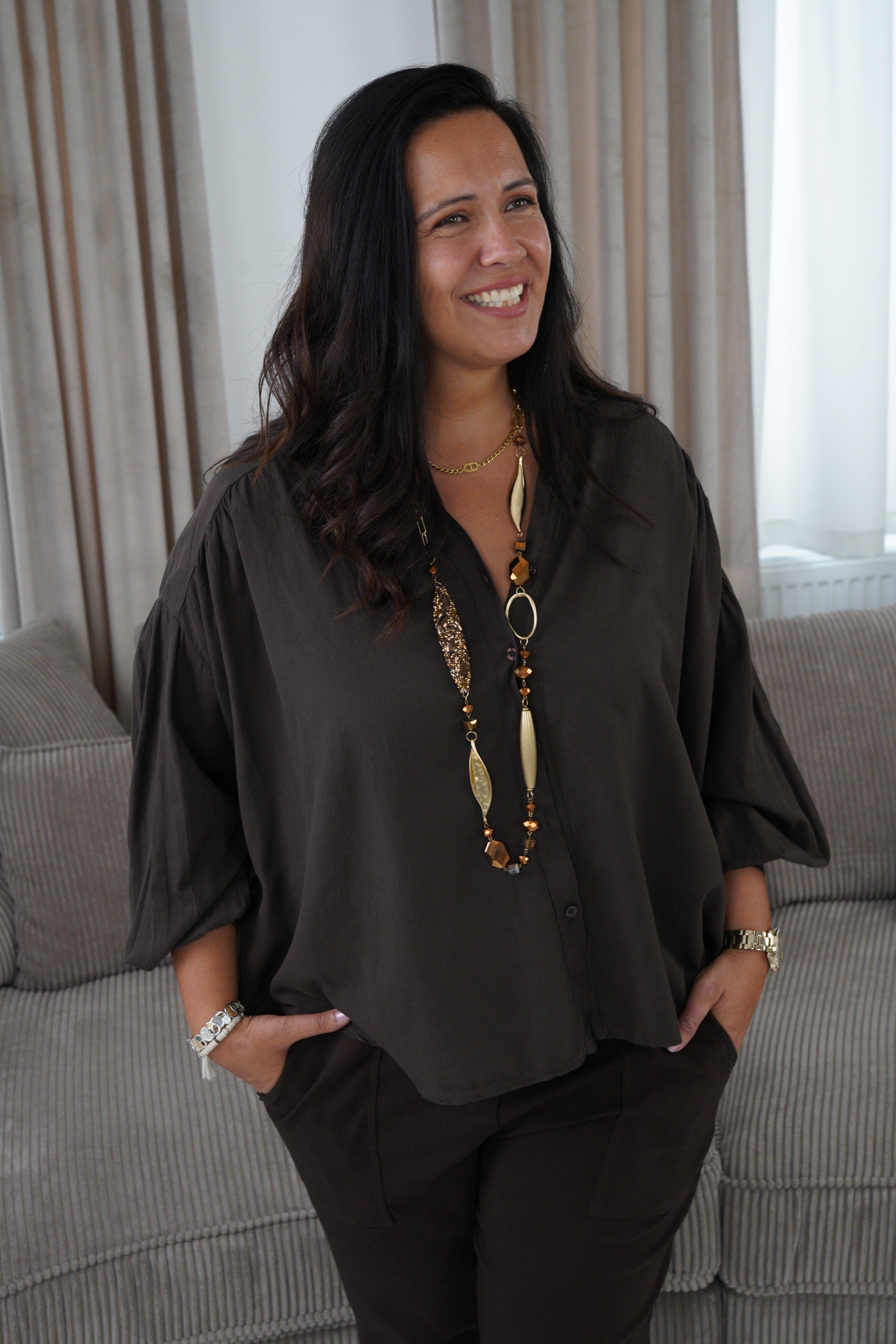 Bluse in Schoko (40-44)