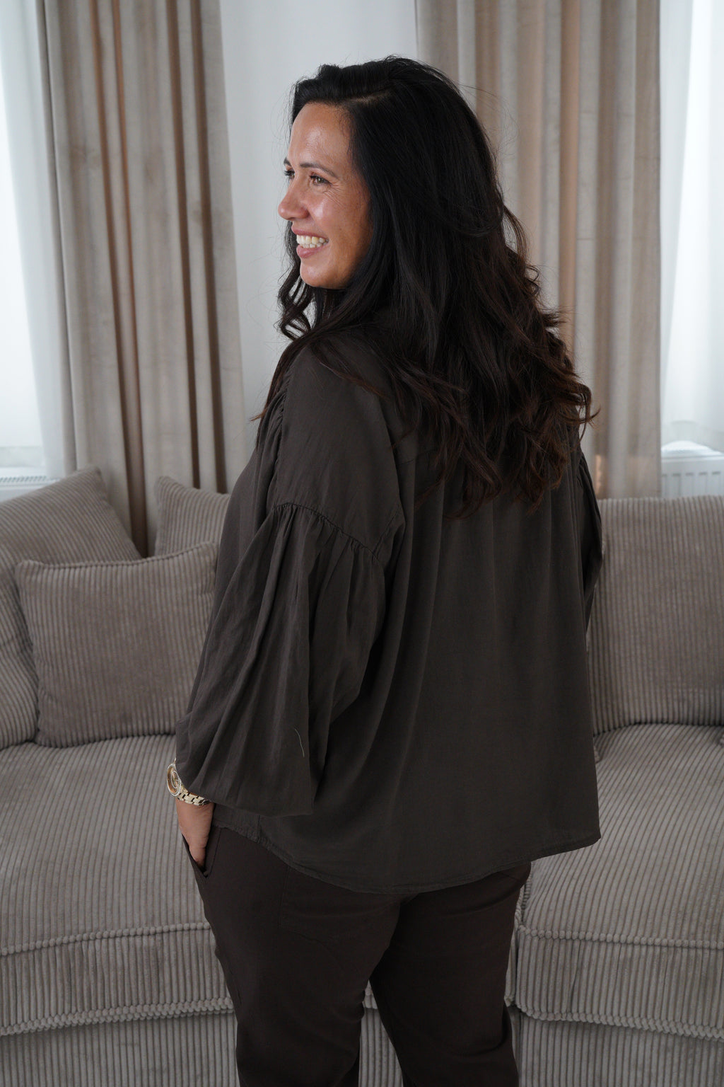 Bluse in Schoko (40-44)