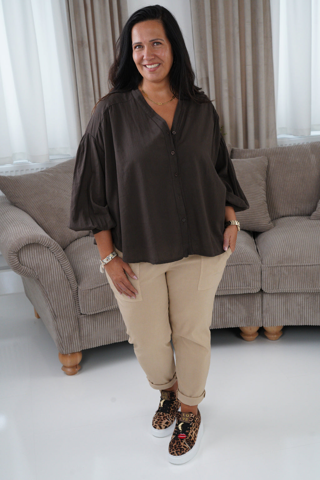 Bluse in Schoko (40-44)